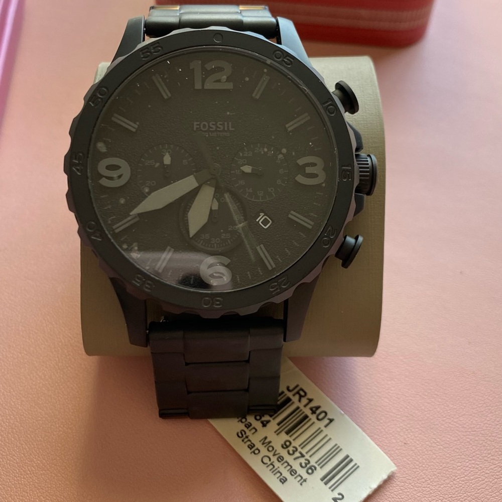 Fossil Men’s Watch - Nate Chronograph Black Stainless Steel Watch